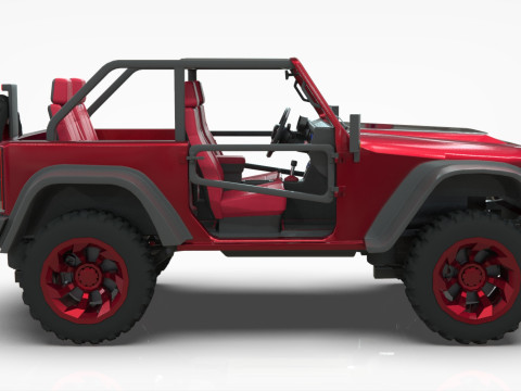 Jeep Wrangler Willys Concept 2023 Low-poly 3D मॉडल