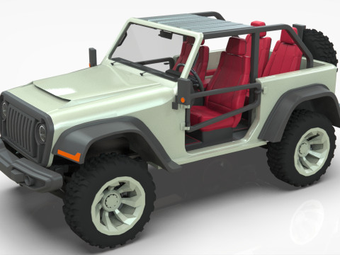 Jeep Wrangler Willys Concept 2023 Low-poly 3D मॉडल
