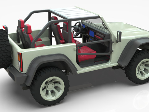 Jeep Wrangler Willys Concept 2023 Low-poly 3D मॉडल