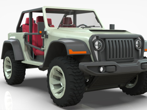 Jeep Wrangler Willys Concept 2023 Low-poly 3D मॉडल