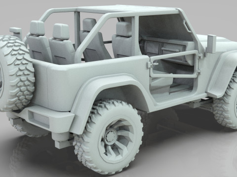Jeep Wrangler Willys Concept 2023 Low-poly 3D मॉडल