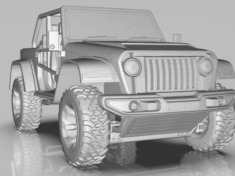 Jeep Wrangler Willys Concept 2023 Low-poly 3D मॉडल