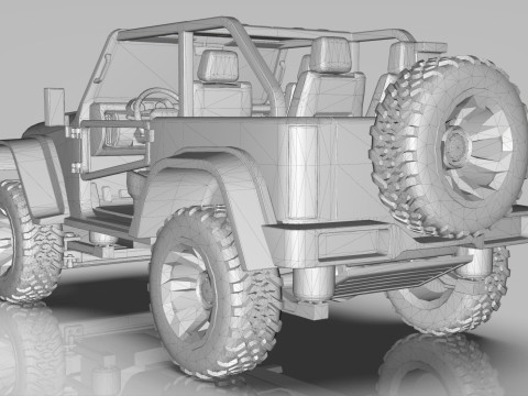 Jeep Wrangler Willys Concept 2023 Low-poly 3D मॉडल