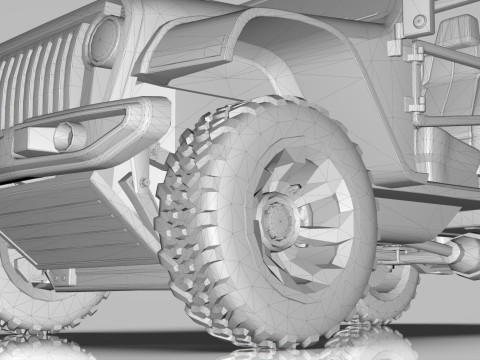Jeep Wrangler Willys Concept 2023 Low-poly 3D मॉडल