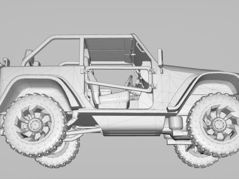 Jeep Wrangler Willys Concept 2023 Low-poly 3D मॉडल