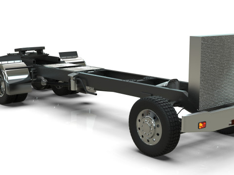 Kenworth w900 1984 Chasis Low-poly 3D Model