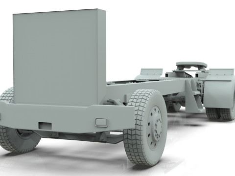 Kenworth w900 1984 Chasis Low-poly 3D Model
