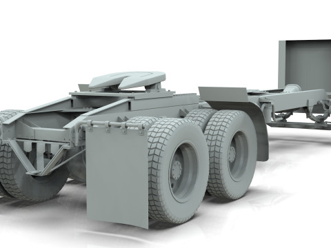 Kenworth w900 1984 Chasis Low-poly 3D Model