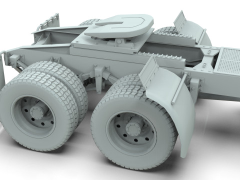 Kenworth w900 1984 Chasis Low-poly 3D Model