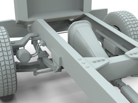 Kenworth w900 1984 Chasis Low-poly 3D Model