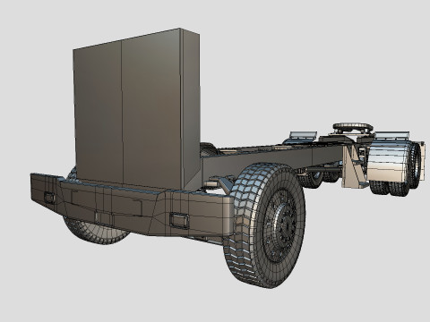 Kenworth w900 1984 Chasis Low-poly 3D Model