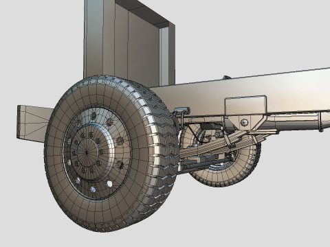 Kenworth w900 1984 Chasis Low-poly 3D Model