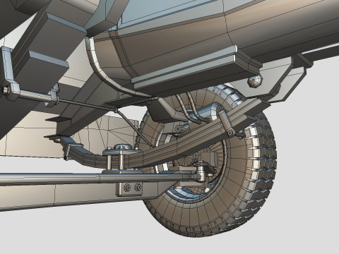 Kenworth w900 1984 Chasis Low-poly 3D Model