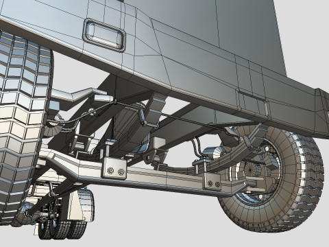 Kenworth w900 1984 Chasis Low-poly 3D Model