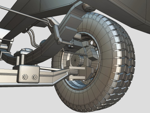 Kenworth w900 1984 Chasis Low-poly 3D Model