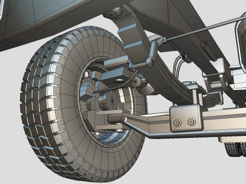 Kenworth w900 1984 Chasis Low-poly 3D Model