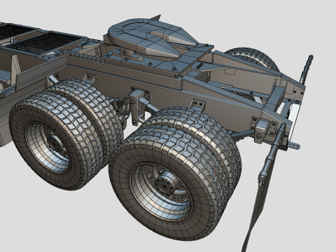 Kenworth w900 1984 Chasis Low-poly 3D Model
