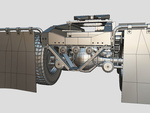 Kenworth w900 1984 Chasis Low-poly 3D Model