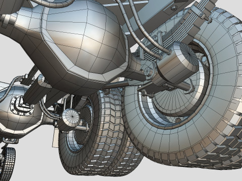 Kenworth w900 1984 Chasis Low-poly 3D Model