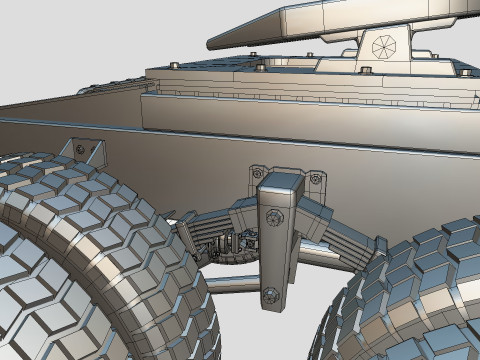 Kenworth w900 1984 Chasis Low-poly 3D Model