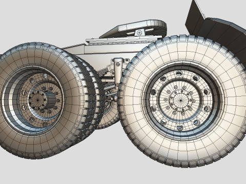 Kenworth w900 1984 Chasis Low-poly 3D Model