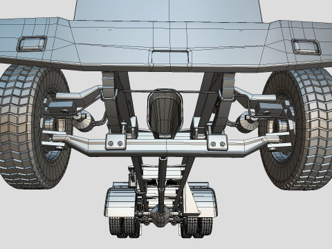 Kenworth w900 1984 Chasis Low-poly 3D Model