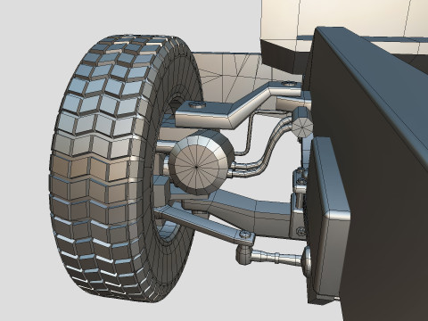 Kenworth w900 1984 Chasis Low-poly 3D Model