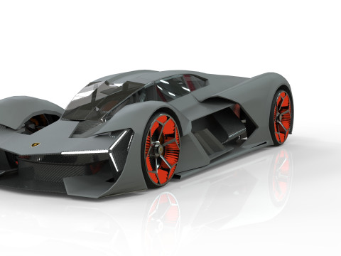 Hypercar Terzo Millennio 2021 Low-poly 3D 모델