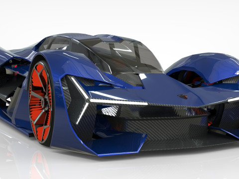 Hypercar Terzo Millennio 2021 Low-poly Modello 3D