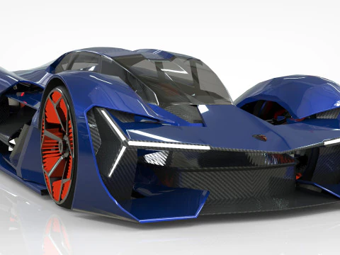 Hypercar Terzo Millennio 2021 Low-poly 3D Model