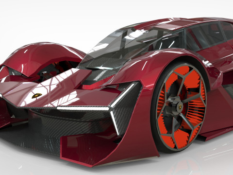 Hypercar Terzo Millennio 2021 Low-poly Modello 3D