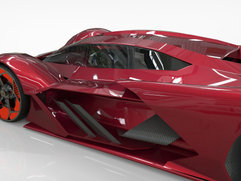 Hypercar Terzo Millennio 2021 Low-poly Modello 3D