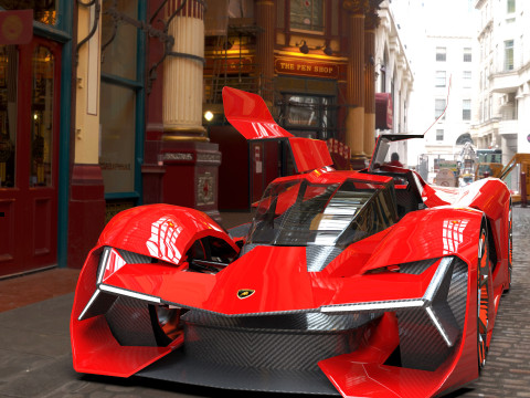 Hypercar Terzo Millennio 2021 Low-poly Modello 3D