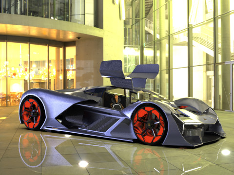 Hypercar Terzo Millennio 2021 Low-poly Modello 3D