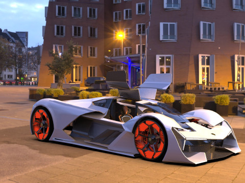 Hypercar Terzo Millennio 2021 Low-poly Modello 3D