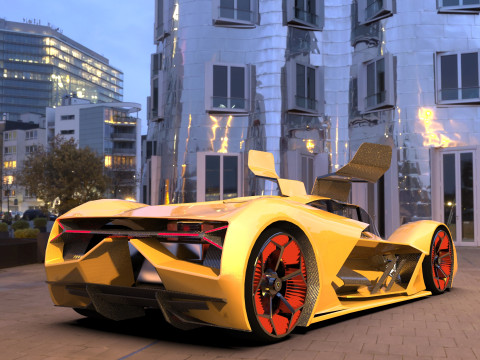 Hypercar Terzo Millennio 2021 Low-poly Modello 3D