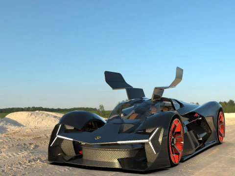Hypercar Terzo Millennio 2021 Low-poly 3D Model