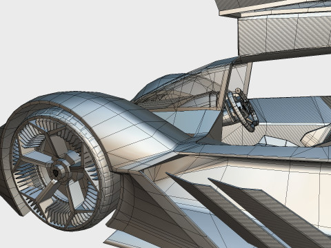 Hypercar Terzo Millennio 2021 Low-poly Modello 3D