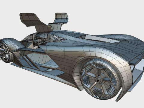 Hypercar Terzo Millennio 2021 Low-poly Modello 3D