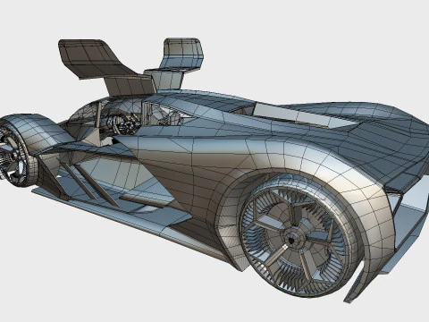 Hypercar Terzo Millennio 2021 Low-poly 3D Model
