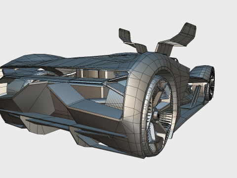 Hypercar Terzo Millennio 2021 Low-poly Modello 3D