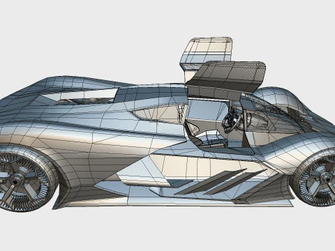 Hypercar Terzo Millennio 2021 Low-poly 3D Model