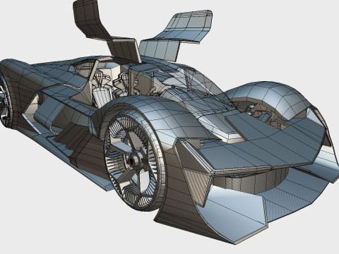 Hypercar Terzo Millennio 2021 Low-poly Modello 3D