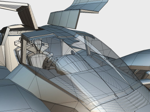 Hypercar Terzo Millennio 2021 Low-poly Modello 3D