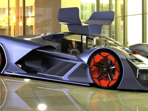 Hypercar Terzo Millennio 2021 Low-poly 3D Model