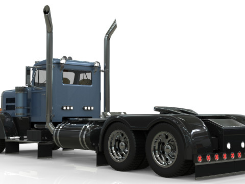 Peterbilt 351 LW 1967 Truck midpoly Modelo 3D