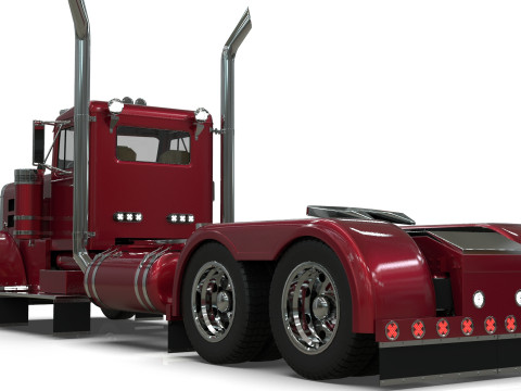 Peterbilt 351 LW 1967 Truck midpoly Modelo 3D