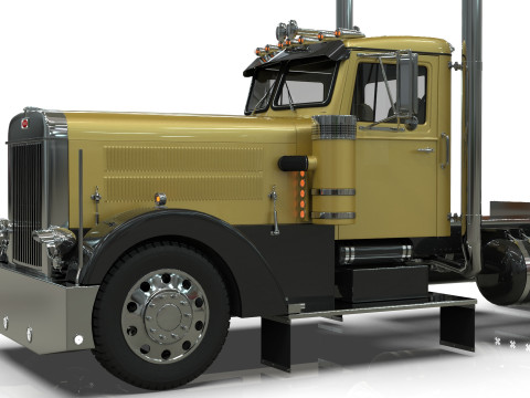 Peterbilt 351 LW 1967 Truck midpoly Modelo 3D