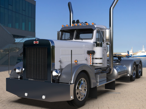Peterbilt 351 LW 1967 Truck midpoly Modelo 3D