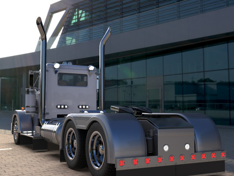 Peterbilt 351 LW 1967 Truck midpoly Modelo 3D